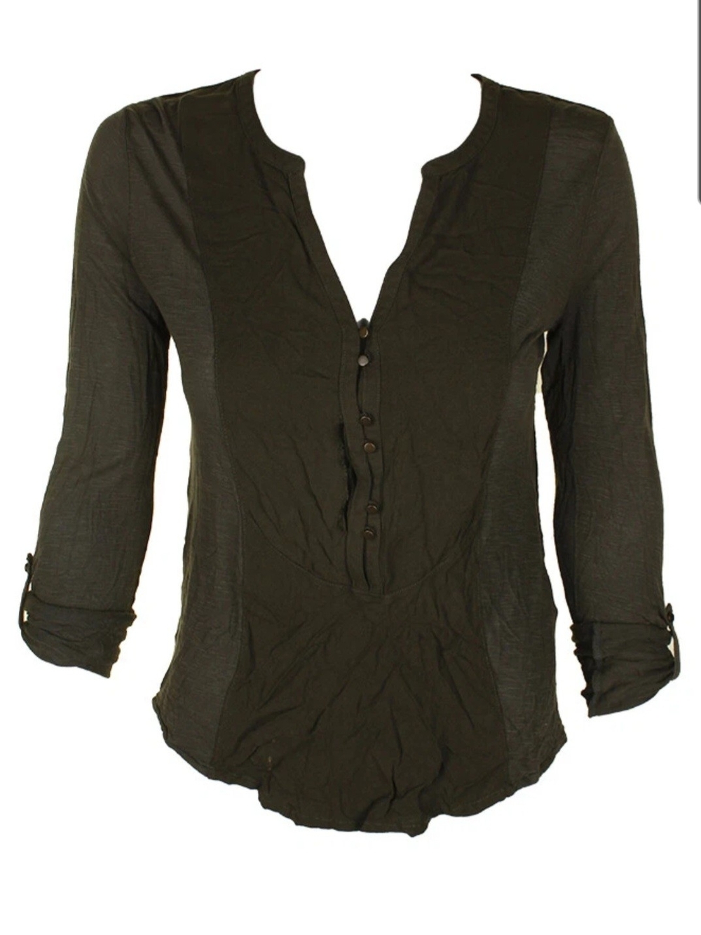 Lucky Brand Olive Green Long-Sleeve Henley